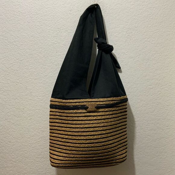 SS Something Special  100% raffia  Straw beach bag lined bow hobo tote - Picture 2 of 10